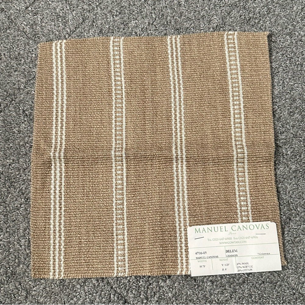 Manuel Canovas Fabric Sample Remnant Belem Chamois Tan Cream Neutral Crafts